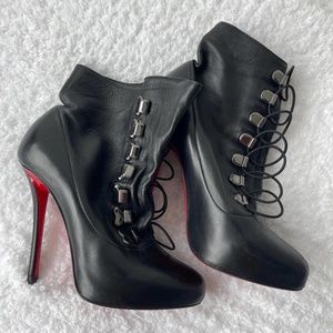 Christian Louboutin Leather Lace Up Boots - image 1